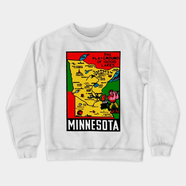 Vintage Minnesota Decal Crewneck Sweatshirt by zsonn